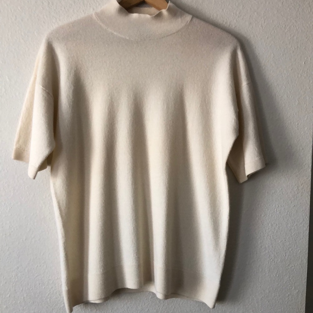 Theory Cream Turtleneck Sweater